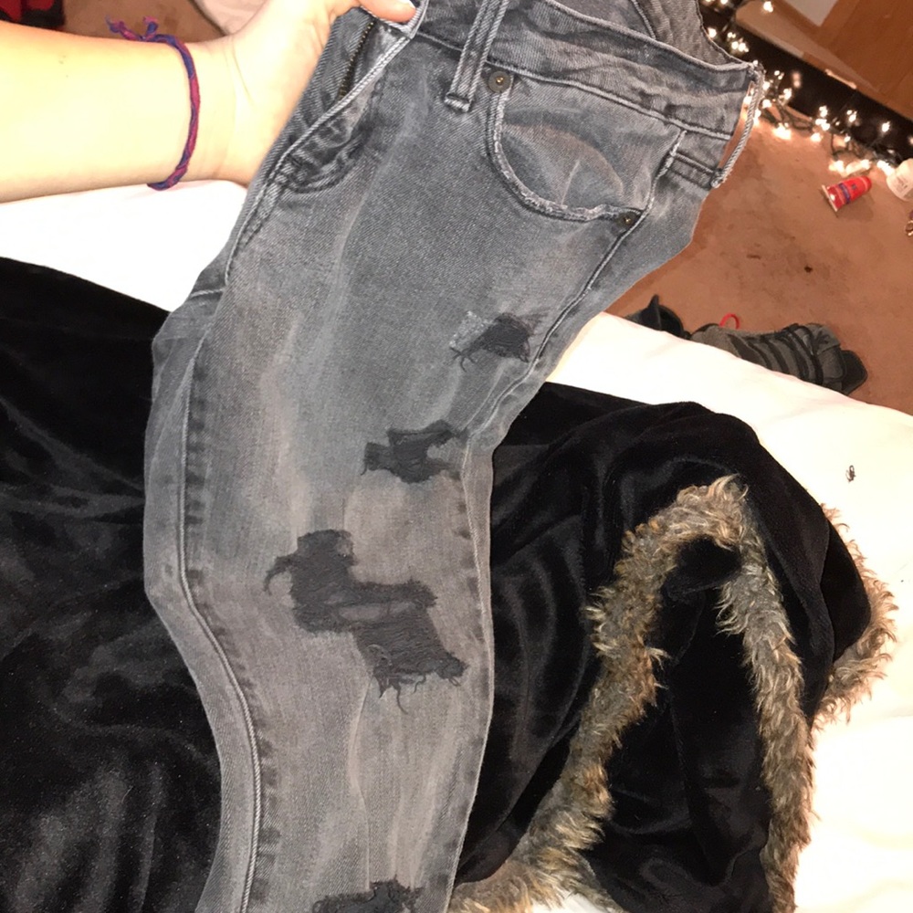 Black ripped American Eagle jeans, barely worn